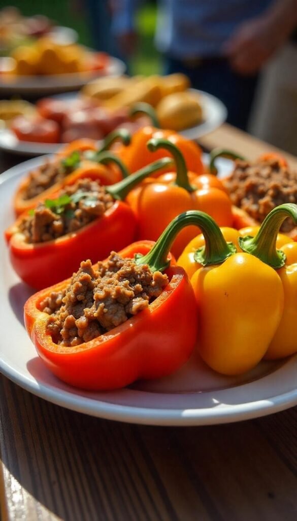 Savory Chopped Beef Stuffed Bell Peppers Savory Chopped Beef Stuffed Bell Peppers