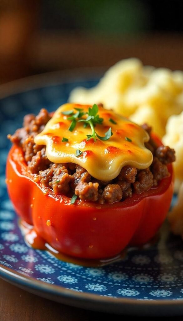Savory Chopped Beef Stuffed Bell Peppers Savory Chopped Beef Stuffed Bell Peppers