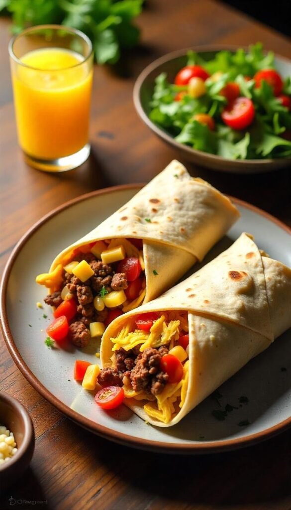 Savory Chopped Beef Breakfast Burritos Savory Chopped Beef Breakfast Burritos