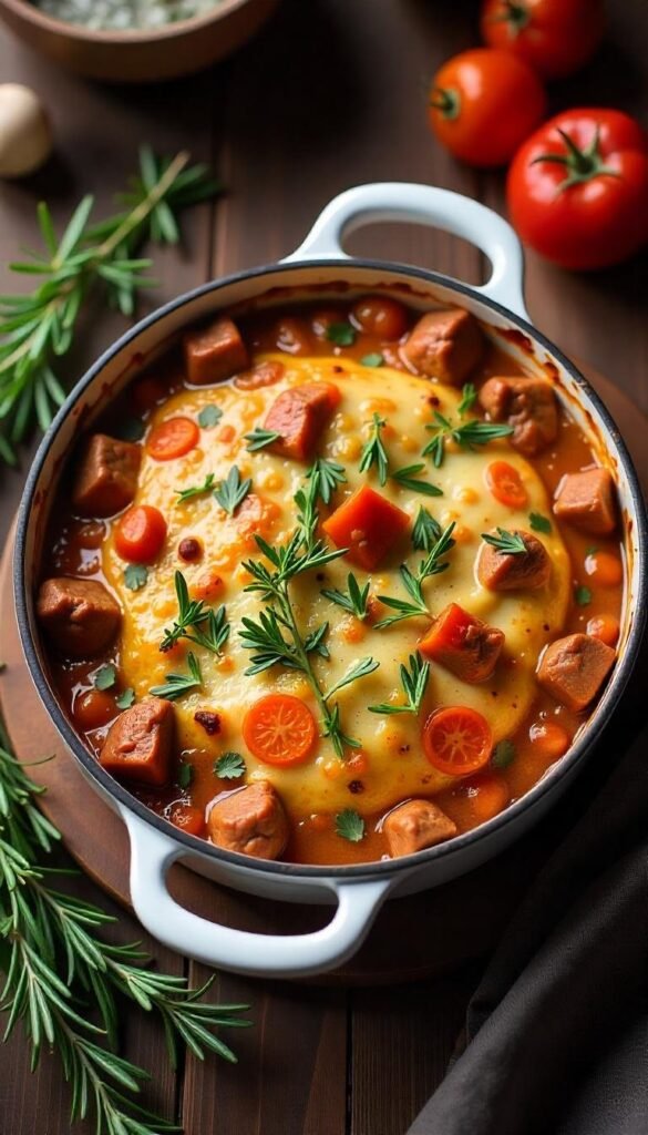 Savory Chopped Beef and Vegetable Casserole Savory Chopped Beef and Vegetable Casserole