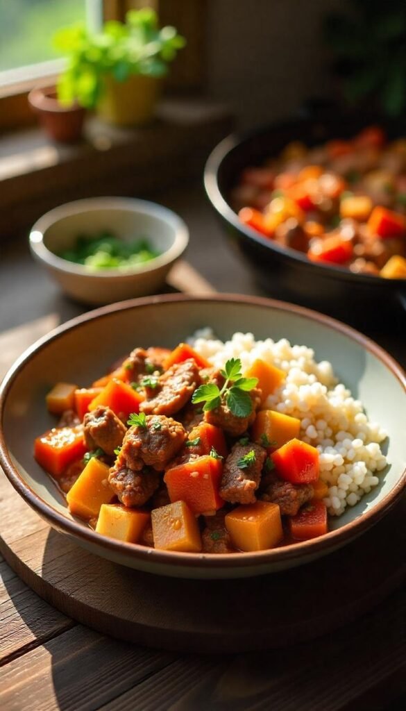 Savory Chopped Beef and Vegetable Casserole Savory Chopped Beef and Vegetable Casserole