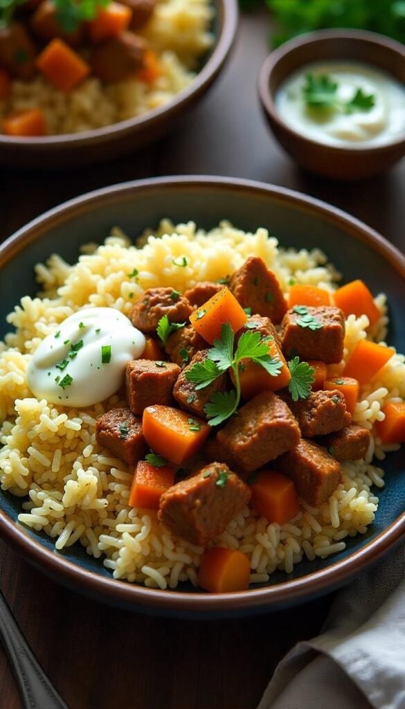 Savory Chopped Beef and Rice Pilaf Savory Chopped Beef and Rice Pilaf