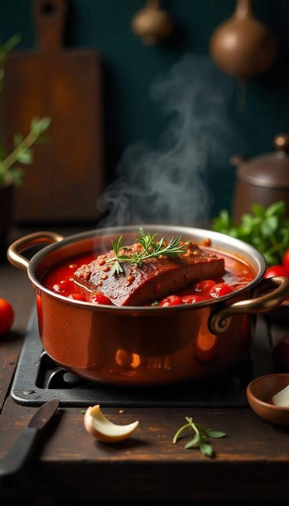 Italian-Style Braised Brisket with Tomato Sauce Italian-Style Braised Brisket with Tomato Sauce