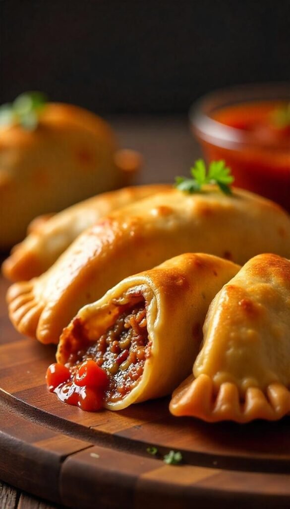 Savory Brisket Empanadas with Fiery Salsa Savory Brisket Empanadas with Fiery Salsa