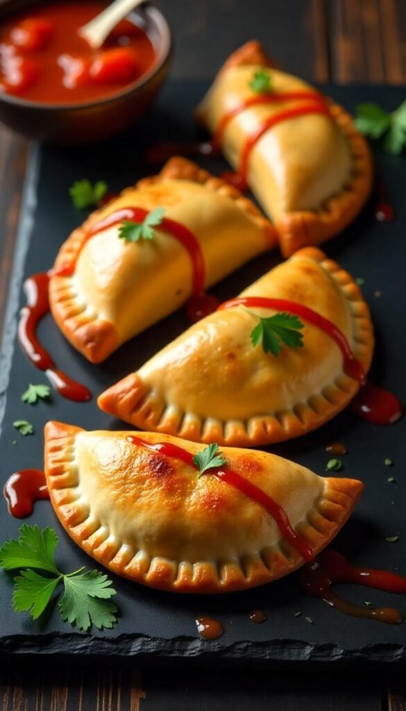 Savory Brisket Empanadas with Fiery Salsa Savory Brisket Empanadas with Fiery Salsa