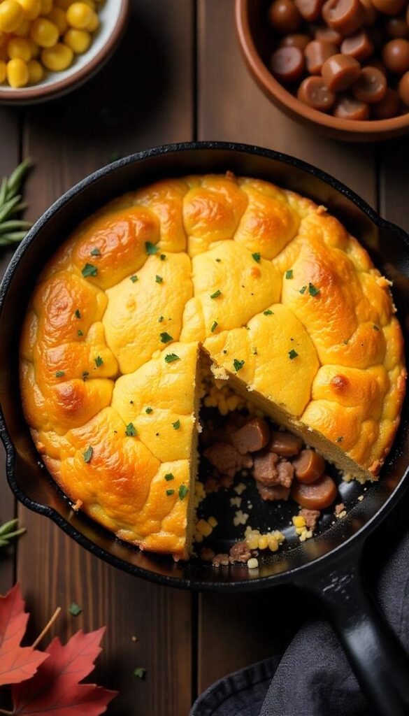 Savory Chopped Beef and Cornbread Bake Savory Chopped Beef and Cornbread Bake