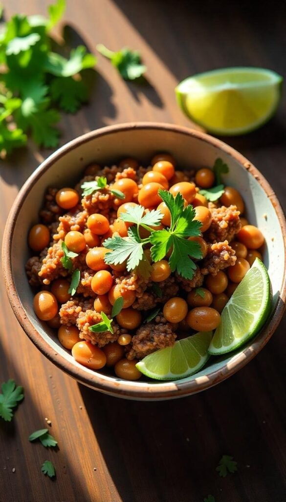 Savory Chopped Beef and Bean Burrito Bowls Savory Chopped Beef and Bean Burrito Bowls
