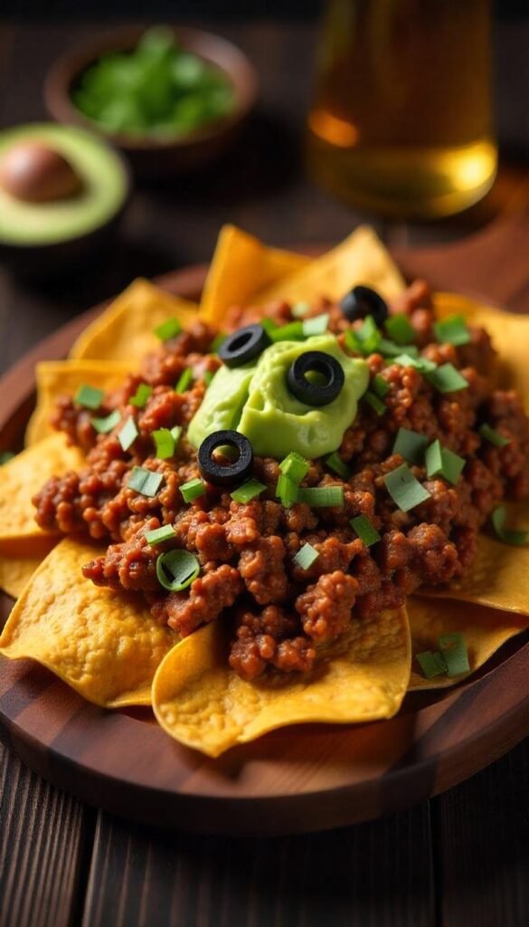 Savory Chopped Beef Nachos Recipe Savory Chopped Beef Nachos Recipe
