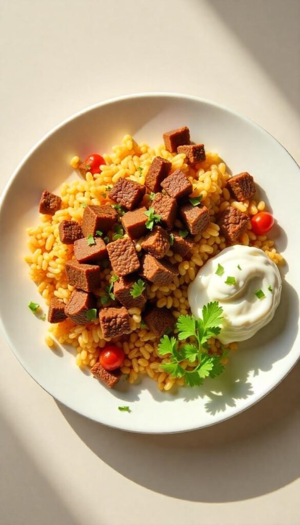 Savory Chopped Beef Fried Rice Recipe