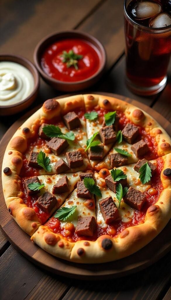 Savory Chopped Beef Pizza Recipe Savory Chopped Beef Pizza Recipe