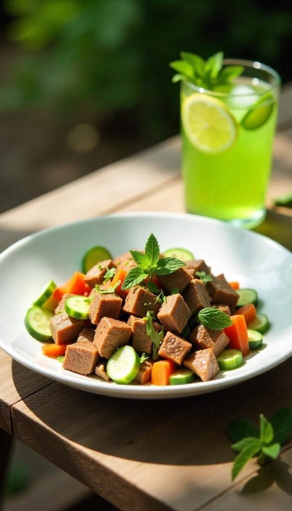 Refreshing Chopped Beef and Cucumber Salad Recipe Refreshing Chopped Beef and Cucumber Salad Recipe