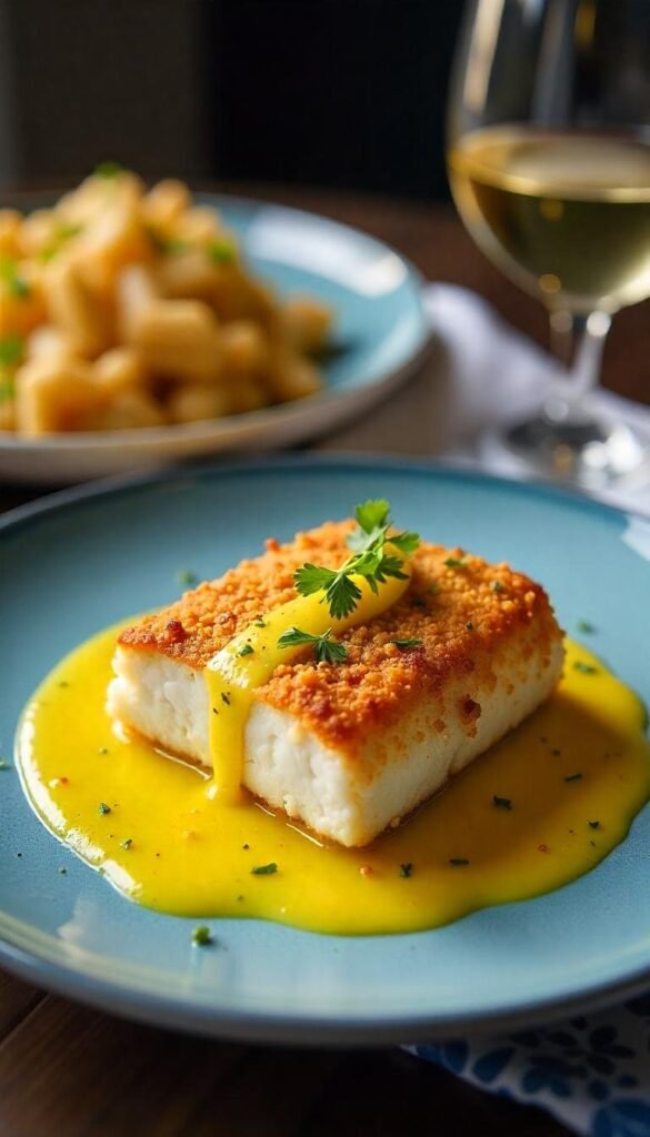 Crispy Baked Cod with Zesty Lemon Butter Sauce Crispy Baked Cod with Zesty Lemon Butter Sauce