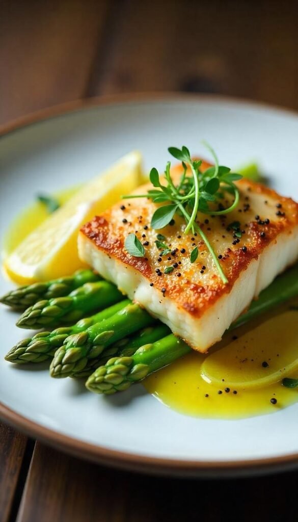 Crispy Skin Sea Bass with Asparagus Crispy Skin Sea Bass with Asparagus