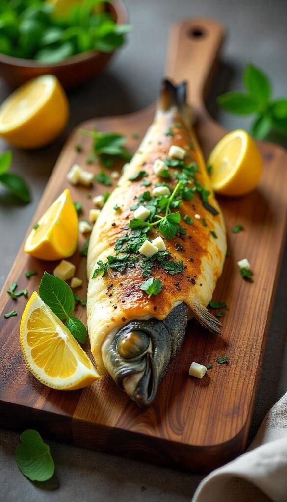 Baked Branzino Stuffed with Spinach and Feta Baked Branzino Stuffed with Spinach and Feta