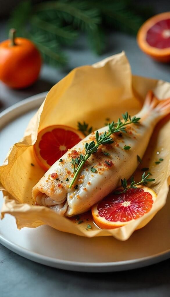 Branzino en Papillote with Seasonal Vegetables Branzino en Papillote with Seasonal Vegetables
