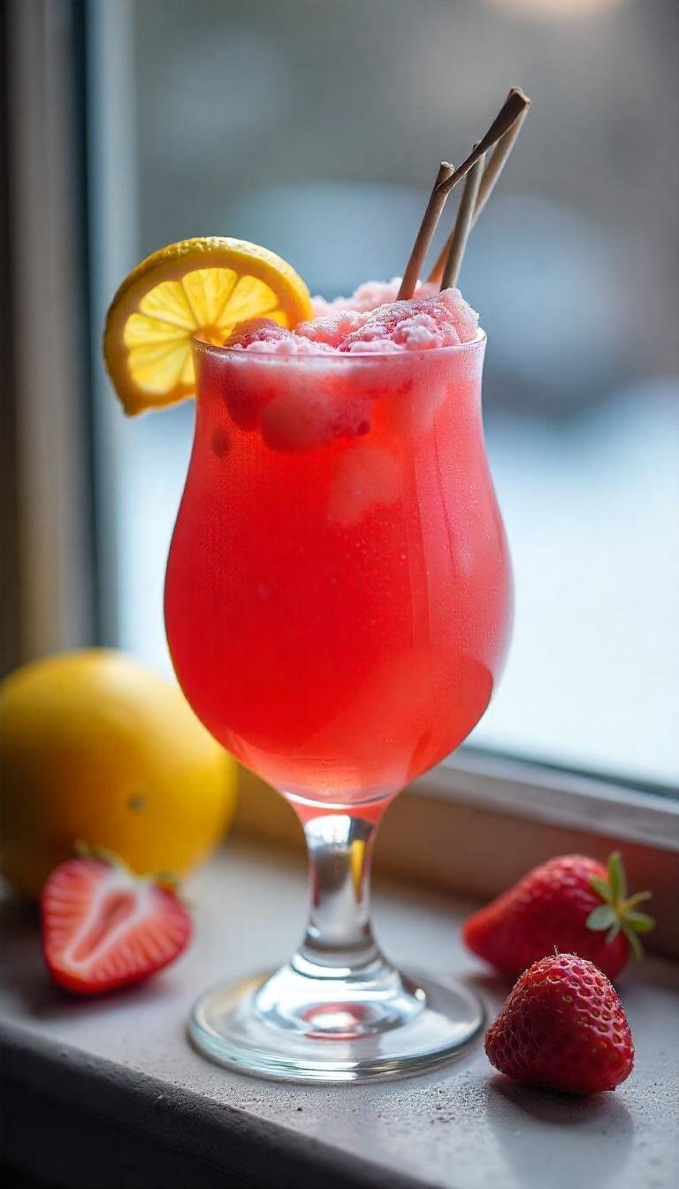 Refreshing Tequila Strawberry Lemonade Slush