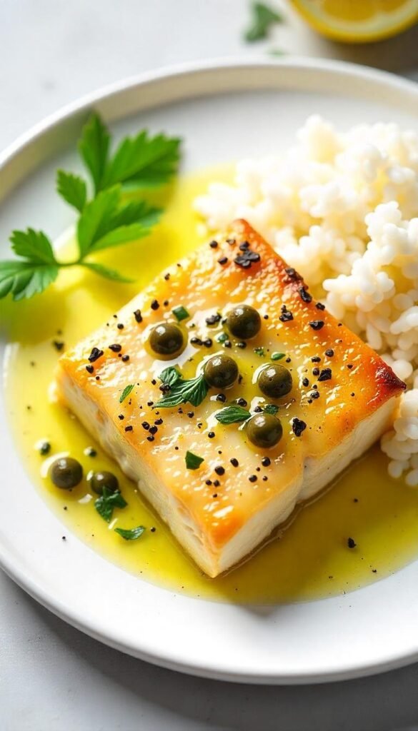 Lemon Herb Cod Piccata with Capers Lemon Herb Cod Piccata with Capers