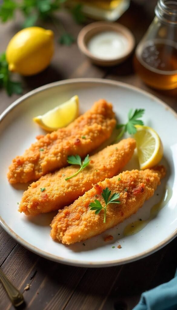 Crispy Fried Sea Bass with Homemade Tartar Sauce Crispy Fried Sea Bass with Homemade Tartar Sauce