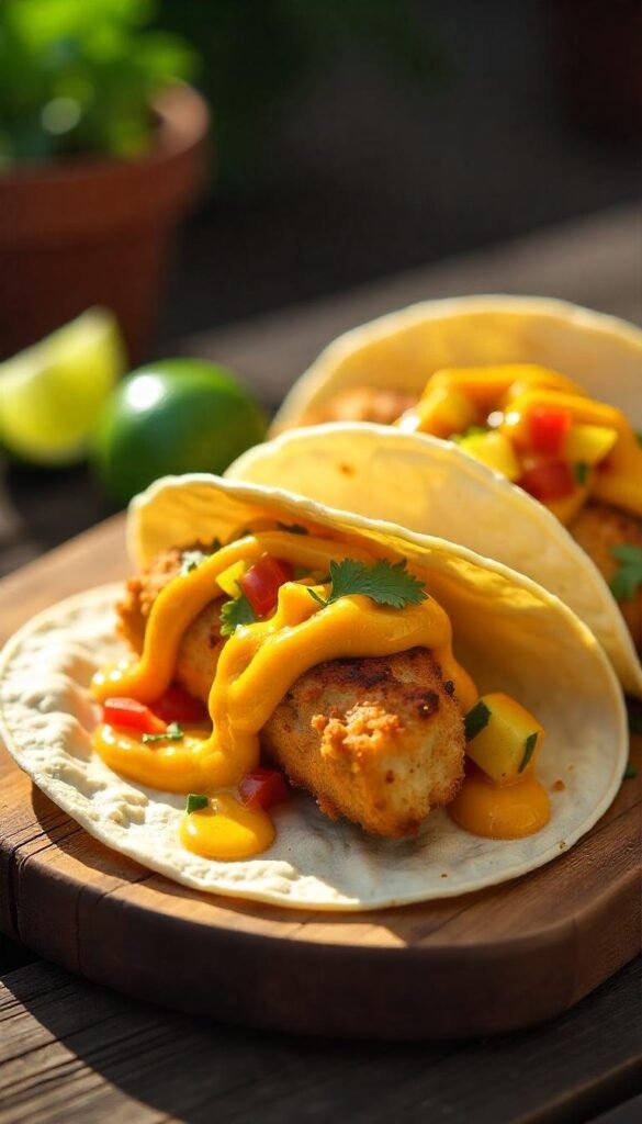 Crispy Cod Fish Tacos with Fresh Mango Salsa Crispy Cod Fish Tacos with Fresh Mango Salsa