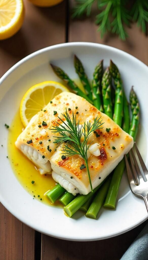 Zesty Lemon Herb Baked Cod with Asparagus Zesty Lemon Herb Baked Cod with Asparagus