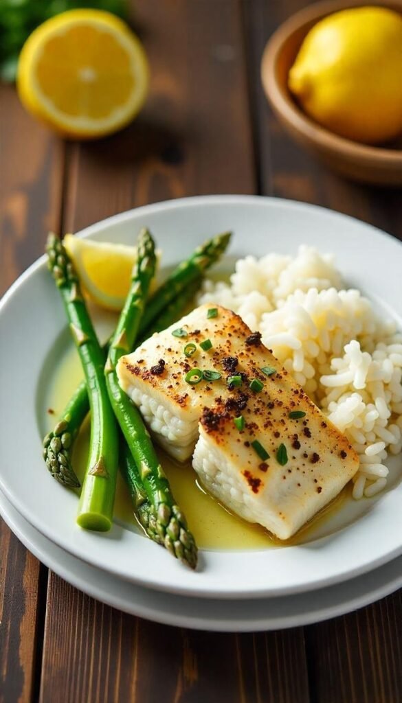 Zesty Lemon Herb Baked Cod with Asparagus Zesty Lemon Herb Baked Cod with Asparagus