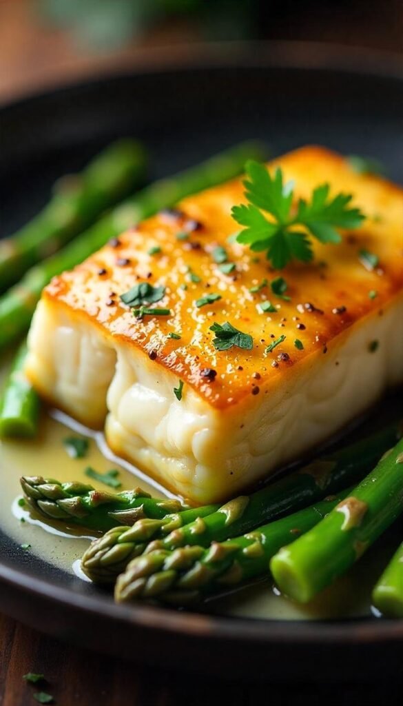 Garlic Butter Cod with Asparagus Garlic Butter Cod with Asparagus