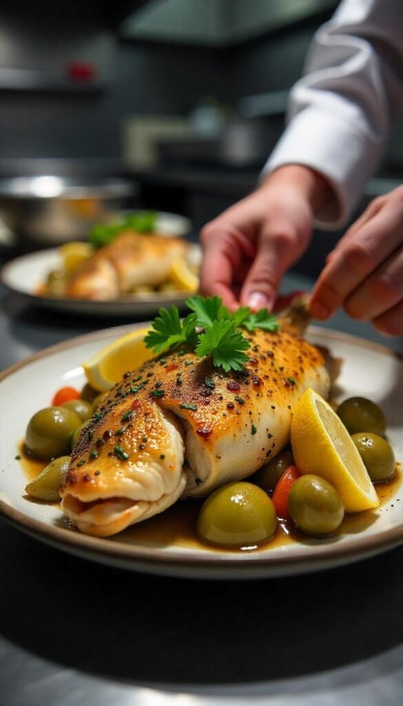 Herb-Crusted Baked Branzino with Artichokes and Lemon Herb-Crusted Baked Branzino with Artichokes and Lemon