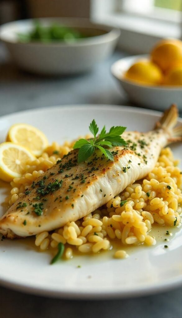 Herb-Crusted Baked Branzino with Artichokes and Lemon Herb-Crusted Baked Branzino with Artichokes and Lemon