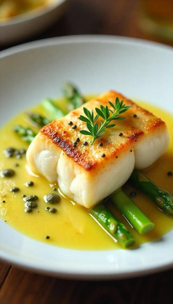 Pan-Seared Cod with Lemon Caper Sauce Pan-Seared Cod with Lemon Caper Sauce