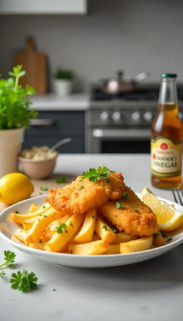 Classic British Cod Fish and Chips Recipe Classic British Cod Fish and Chips Recipe