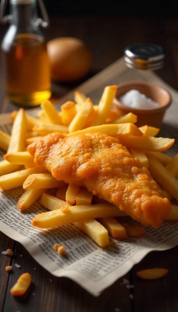 Classic British Cod Fish and Chips Recipe Classic British Cod Fish and Chips Recipe